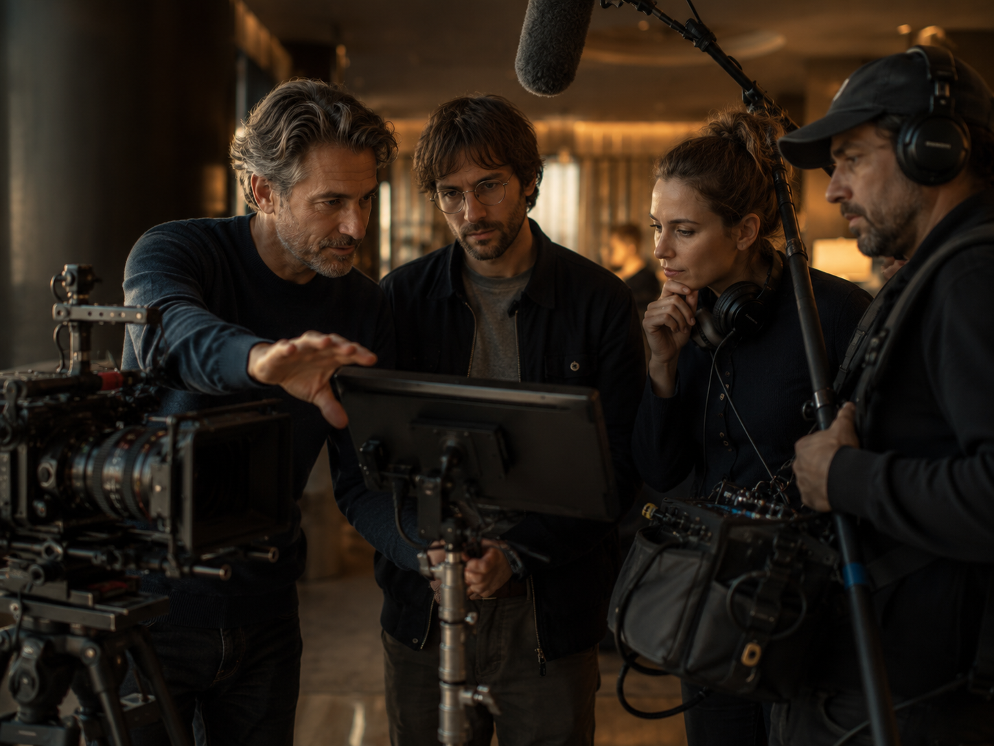 Troupe davanti a un monitor